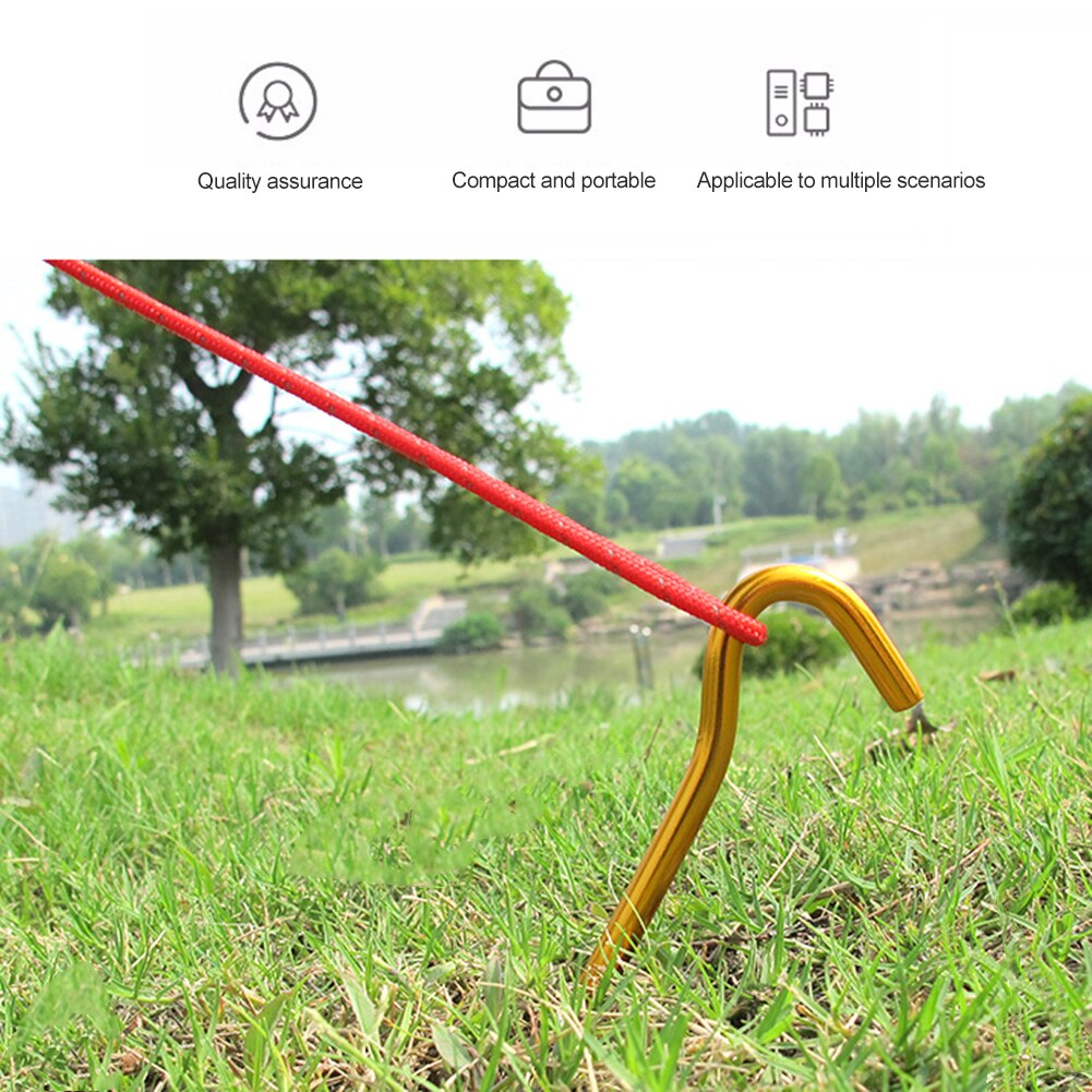 Cheap Goat Tents 10pcs Awning Canopy Tent Nails 18cm Outdoor Aluminium Alloy Nails for Camping Awning Canopy Garden Stakes with Hooks   